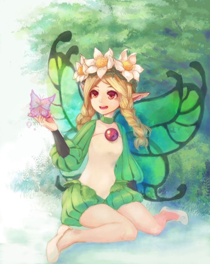 petite fée Mercedes et papillon Odin Sphere par Namura